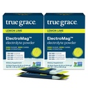 True Grace ElectricroMag - 16个棒包(包2个) - 柠檬莱姆 - 快速水分的电解粉 - 钠,钾,镁 & Cordyceps - 零糖和碳 - 非GMO - 32个总功用