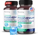 Liposomal 镁L-THREONATE 镁CITLAT - 支持健康骨骼,神经和肌肉健康 - 40天供应 - 美国制造