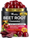 Beet Root Gummys – Beet Gummys – Red Beets 配有 Beetroot,葡萄种子,Coq10,维生素C & B12 – 60 Beet Chews 的红豆增产品.