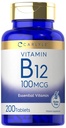 Carlyle Vitamin B12 100mcg | 200平板 | 基本维生素补充 | Vegan, Non-GMO, 和 Gluten 自由公式