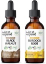 野生和有机黑胡桃叮当 2 fl oz & Burdock 根叮当 2 fl oz
