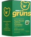 Gruns 无糖超级绿熊(Gruns) Gummy Bears - 有机螺旋藻和氯菌,消化性健康预生,20+维生素和矿物,适配原体 - 14枚切片 - 112枚古米