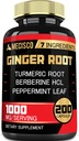 7-in-1 姜根补充剂,配有Turmeric Curcumin,柏柏林,辣椒薄荷叶,Astragalus Root,锡兰桂,Bet Root - 200 Capsules