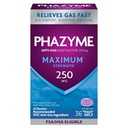 Phazyme 最大* 强抗气体250 mg Simethicone Gas Relief for Adults, Fast Gels Quickly Ease Bloating, 压力和不适, 36 counts