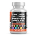 Panax Ginseng Ginkgo Biloba Ashwagandha Maca Root -- -- 以松巴克抽取、大蒜和Saw Palmetto为对象的男女重点补充药丸 -- -- 60顶