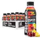 蛋白质2o 15g Whey 蛋白质隔热饮品+能量和焦点,350mg 电解质,125mg 咖啡因,无糖,樱桃柠檬水,16.9 oz瓶(12袋)