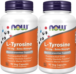 现在食品:L-Tyrosine神经递质支持750毫克,90个Caps(2包)