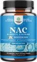 NAC Supplement N-Acetyl Cysteine with Vanilla - Detox N-Acetylcysteine Supplement for Lung Health & Respiratory Function, Liver & Kidneys Detox & Cleanse - Amino NAC Capsules for Adults - 90 Ct