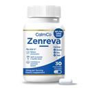 CalmCo Zenreva, 纯萨夫龙提取卡普苏莱斯 – 助推Mood, 改进焦点, 降低焦虑, 支持情感平衡和睡眠, 代谢促进器, 非GMO Vegan Capsules, 30 Counter