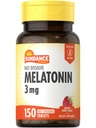 Sundance Melatonin Fast Solve QQ 3mg 150 快速溶解板 自然贝里 Flavor QQ Vegetarian, Non-GMO 和 Gluten 免费补充