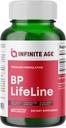无限年龄 BP Lifeline Capsules, 60 Counter - 心脏健康支持补编 配有葡萄籽提取,Nattokinase,Quercetin和镁 - 美国制造