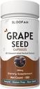 葡萄种子 Capsules 500 mg QQ Vitis vinifera 集中 10:1 抽取粉末 QQ 天然草药补充剂,Non-GMO,Gluten-free Formula (180 count (pack of 1))
