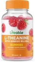 活生生的L Theanine with Ginkgo Biloba - Great Tasting Natural Flavor Gummy 补充维生素 - Non-GMO Gluten Free Vegan Chewable - 帮助你专注和放松 - 成年男子 - 60名古米人