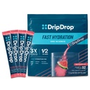DripDrop 水分包 - 西瓜 - 单服务电解质 粉末 饮料 混合 - 非GMO, Gluten Free, Vegan - 32 棒