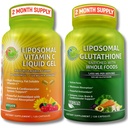Suppments Liposomal Vitamin C 1100mg 液态胶囊-装配- Liposomal Glutathione 500mg 补编