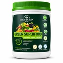 绿色超级食品粉末 – 有机超级绿色饮料用于布洛丁,能源与文摘 – Daily Vegan Detox Supplement with Spiruina, Chlorella, Prebiotics – 53 services