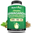 Nutrivein Ashwagandha for Men & Women - 1600mg - Enhanced with Black Pepper - High-Absorption Root Powder Ashwagandha Supplements for Mood Balance, Restful Sleep, & Focus - 120 Vegan Capsules