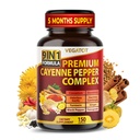 有机Cayenne Pepper 9IN1 与肉桂,姜,图尔姆综合健康,免疫系统,消化井(150个计数(一包))