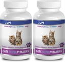 猫健康治疗 - 猫的超维生素 - 健康矿物和维生素配方 - 厨师 - 猫的钙 - 2瓶(180 处理)