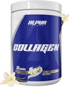 Alpha Supps Premium Hydrlyz Collagen 蛋白粉 - Collagen Peptides 具有消化酶的男女补充剂 - 30 services (法語:Vanilla)
