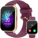 RUIMEN 女子智能观察(Answer/Make calls,2 Bands Including),1.8"iOS/Android Phone的智能观察,健身追踪器心率/睡眠监视器 数字观察防水紫色