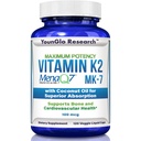 维生素K2 MK7(MenaQ7) 100 mcg w/Coconut Oil for Superior 吸附,膳食健康补充,120 Vegan液囊支持成年妇女和男子骨强和密度