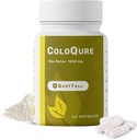 ColoQure Colon Cleanse for Men & Women - Max Detox Cleanse 改善古特健康与便秘 - 减少 Bloating & Bowel 运动 - 60 Capsules Vegan & Soy-free