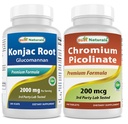 Konjac Glucomannan 根 2000毫克和铬