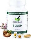 睡眠 - 与L- Theanine, Ashwagandha, Magnesium, Valerian Root, Melatonin 的自然补充 - 复原的非海比特成型公式 - 30个卡普尔