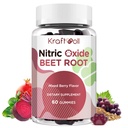 Beet Root Gummys 6000mg – 配有葡萄种子的硝酸氧化物助推剂,石榴酸盐,维生素C & B12 – 配有硝酸氧化物的男性补充剂 混合莓Flavor – 60 Gummys