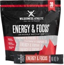 Wilderness Athlete - Energy & Focus 男女能源促进器 - Energy Drink 混合天然咖啡因 - 低卡,零糖能 饮料粉 - 30 service Energy Drinking Packets (Cherry)
