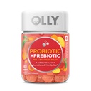 OLLY Probiotic + Prebiotic Gummy, 5亿CFUs, FOS, 成年可口可口的男女补助, 桃花可口, 30天供给 - 30个计数