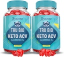 (2 Pack) Tru Bio Keto ACV Gummys 高级公式 1000MG TruiBIO Keto Gummys 苹果苹果苹果醋 配有石榴甜甜菜汁粉 B12 Vegan Non GMO 120 Gummys 配制.