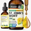 双胞胎 St John's Wort Tincture - Hypericum Perforatum 液体提取用于Mood支持 - 高吸收 - Vegan Drops 2 Fl.Oz.