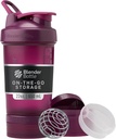 BlenderBottle 摇摆瓶配有 Pill 组织器和蛋白粉存储器,经典 V2 ProStak系统,22-Ounce, Plum