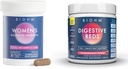 BIOHM 妇女抗生素 30B CHU 和 210 oz 基本消化剂 红粉盒,综合胶囊和阴道健康支持,富含抗氧化剂,酶,维生素
