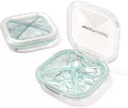 1 Pack 小绿药丸组织者,4个比较器,Contract Style Cutle Travel Champing Pill Daily Medicine Pill case,可携带和防潮剂以储存维生素、药品和补充剂