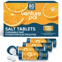 Venture Pal Chewable Electrolyte 板块,80 Counter-Disolve Fast-Disolve 糖无糖棒盐板块 - 快速水分的品种包,户外跑步,徒步,体育 QQ Keto & Vegan 友好 QQ 4 Pack