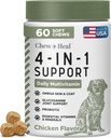 全部为1道狗维生素和补充剂,60道软咀嚼多维他明加Glucosamine,Probiotics,Omega鱼油 - 用于皮革, Coat, Hip, Joint & Gut Health - 高级,Pupy,大型和小型狗