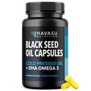 黑种子油,并配有DHA的脑健康和认知补充剂-冷压黑丘明种子油和DHA Omega 3-60 液态卡普莱斯,无味,Vegan,NN-GMO和Gluten-Free-1个月供应