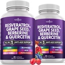 新AGE Resveratrol,柏柏林,葡萄种子提取物,Quercetin,多酚增生剂,N-Acetyl Cysteine,Acai提取物 - 120 Capsules