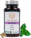Zen Blend - Ashwagandha、L-Theanine、Holy Basil、Skullcap、Passionflower和Lemon Balm – 支持Mood、Focus和应激救济 – Vegan和Non-GMO – 60 Capsules
