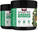 FORCE FACTOR 更聪明的绿色超食品 粉末,2-Pack,支持文摘和Bloating,豁免,以及能源,绿化与Probiotics,消化酶,抗氧化剂,和Fiber,60服务