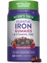 (原始内容存档于2017-10-21). Nature's Truth Iron Gummys QQ 60 Counter QQ Vegan, Non-GMO & Gluten Free Supplement QQ 与 Zinc & B Vitamins QQ Grape Flavor.