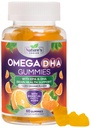 Omega 3 鱼油胶 - 三强Omega 3 Gummy - DHA & EPA 脂肪酸促进心脏健康,联合和大脑支持,自然的高吸收Omega 鱼油补充剂,橙花-60 Gummys