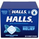 HALLS 咳嗽和喉咙救济 Mentho-Lyptus 咳嗽,20棒9(180总滴)