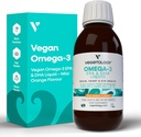 Vegen Omega 3 液体,来自微藻,来自美国环保局DHA的800毫克,配有维生素D3,支持心脏,大脑和眼部健康,天然鱼油替代品,英国制造,Mild Orange Flavoured