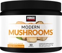 FORCE FACTOR 现代蘑菇粉,与狮子马恩的蘑菇补充品,土耳其 Tail, & Cordyceps 支持能源,聚焦,豁免,和文摘,Vanilla Flavor, 30种服务