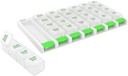 EZY DOSE周刊(7天) 4 Times a Day Pushton Pill 组织者和维生素计划者,可移动的每日 Pillboxs, Green, 方便易用, 清除 Lids, 大型, BPA 免费