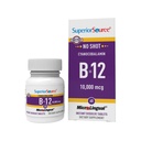 B-12 Cyanocobalamin 10000 mcg - 维生素B-12 支持能源生产、脑健康和总体健康 - 副语言药片 - 60 溶解药片